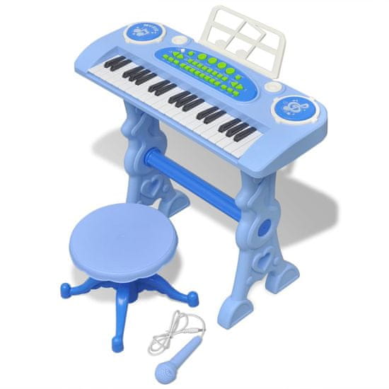 shumee Játék 37 billentyűs zongora székkel és mikrofonnal kék