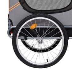 shumee narancssárga és szürke kutyaszállító kerékpár-utánfutó 