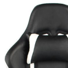 Vidaxl fehér PVC forgó gamer szék 20482