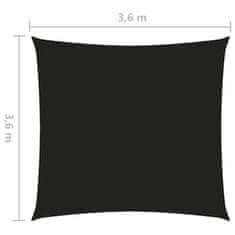Vidaxl fekete négyzet alakú oxford-szövet napvitorla 3,6 x 3,6 m 135743