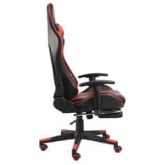 Vidaxl piros PVC forgó gamer szék lábtartóval 20487