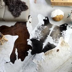 shumee fekete és fehér valódi marhabőr szőnyeg 150 x 170 cm