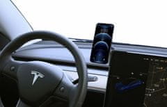 CellularLine Mag Screen univerzális mobiltelefontartó Tesla elektromos autóhoz MagSafe támogatással, fekete, MAGSFTESLAHOLDERK