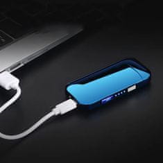 OEM Shiny elektromos öngyújtó USB töltéssel-Ezüst