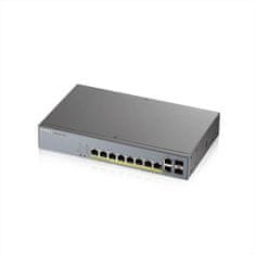 Zyxel GS1350-12HP, 12 portos, menedzselt CCTV PoE switch, nagy hatótávolság, 130W (1 év NCC Pro csomag licenc csomagban)