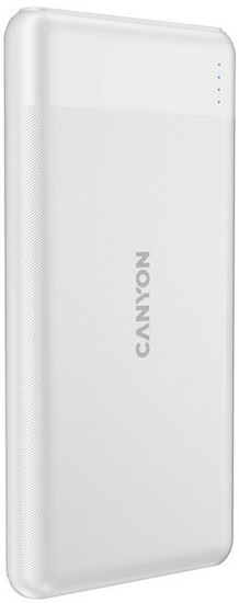 Canyon powerbank PB-1009W,10 000mAh Li-pol, In USB-C+Lightning-Apple,Out USB-C PD 20W+1xUSB-A QC 3.0,fehér
