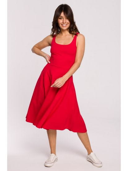 BeWear Női midi ruha Zoltosteon B218 piros