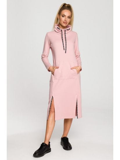 Made of Emotion Női pulóver ruha Hime M688 púder rózsaszín
