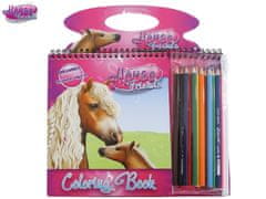 Horse Friends színező készlet matricákkal, sablonokkal és 12 zsírkrétával