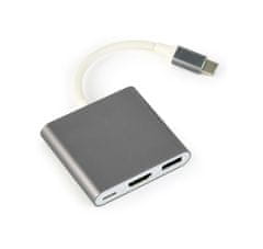 Gembird Multi-adapter USB Type-C, szürke