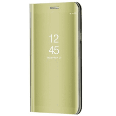 TokShop Huawei Honor Magic 5 Lite / X9a / X40, Oldalra nyíló tok, hívás mutatóval, Smart View Cover, arany (utángyártott) (133950)
