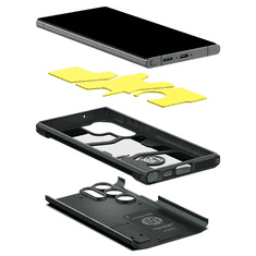 Spigen Samsung Galaxy S23 Ultra SM-S918, Szilikon tok + műanyag hátlap, kitámasztóval, Tough Armor, sötétzöld (129354)