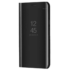 TokShop Samsung Galaxy A01 Core SM-A013F, Oldalra nyíló tok, hívás mutatóval, Smart View Cover, fekete (utángyártott) (106172)