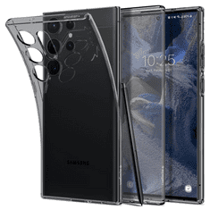 Spigen Samsung Galaxy S23 Ultra SM-S918, Szilikon tok, Liquid Crystal, átlátszó/füst (129322)