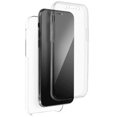 Apple iPhone 13 Pro, Szilikon tok, előlapi, és műanyag hátlapi védelem, 360 Full Cover, átlátszó