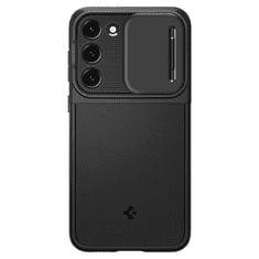 Spigen Samsung Galaxy S23 Plus SM-S916, Szilikon tok, közepesen ütésálló, kamera védelem, Optik Armor, fekete (129363)