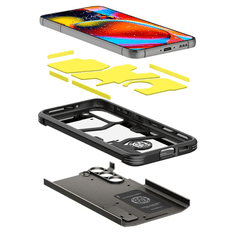 Spigen Samsung Galaxy S23 Plus SM-S916, Szilikon tok + műanyag hátlap, kitámasztóval, Tough Armor, sötétszürke (129351)
