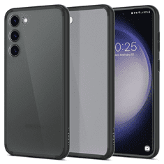 Spigen Samsung Galaxy S23 Plus SM-S916, Műanyag hátlap védőtok + szilikon keret, Ultra Hybrid Matte, áttetsző/fekete (129309)