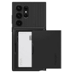 Spigen Samsung Galaxy S23 Ultra SM-S918, Szilikon tok, műanyag hátlappal, Slim Armor CS, fekete (129361)