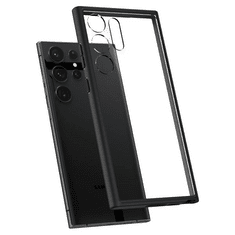 Spigen Samsung Galaxy S23 Ultra SM-S918, Műanyag hátlap védőtok + szilikon keret, Ultra Hybrid, átlátszó/fekete (129307)