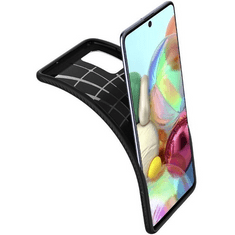 Spigen Samsung Galaxy S23 Ultra SM-S918, Szilikon tok, Liquid Air, háromszög minta, fekete (129330)
