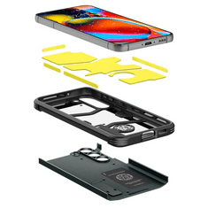 Spigen Samsung Galaxy S23 SM-S911, Szilikon tok + műanyag hátlap, kitámasztóval, Tough Armor, sötétzöld (129347)