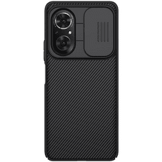 Nillkin Huawei Honor 50 SE / Nova 9 SE 4G / 5G, Műanyag hátlap + szilikon keret, közepesen ütésálló, kamera védelem, csíkos minta, CamShield Pro, fekete (RS128961)