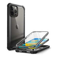 SUPCASE Apple iPhone 14 Pro, Műanyag hátlap védőtok (elő- és hátlapi) + Tempered Glass (edzett üveg), közepesen ütésálló, IBLSN Clear, átlátszó/fekete (RS132781)