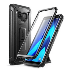 SUPCASE Samsung Galaxy Note 9 SM-N960, Műanyag hátlap védőtok + Tempered Glass (edzett üveg), közepesen ütésálló, telefontartó gyűrű, kitámasztóval, övre fűzhető, Unicorn Beetle Pro, fekete (RS122717)
