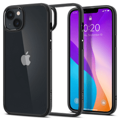 Spigen Apple iPhone 14 Plus, Műanyag hátlap védőtok + szilikon keret, Ultra Hybrid, átlátszó/fekete (8809811864083)