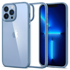 Spigen Apple iPhone 13 Pro Max, Műanyag hátlap védőtok + szilikon keret, Ultra Hybrid, átlátszó/kék (8809811857238)