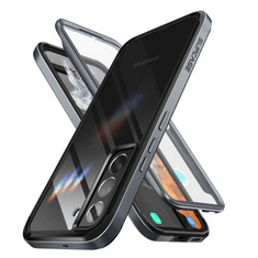 SUPCASE Samsung Galaxy S22 5G SM-S901, Műanyag hátlap védőtok + Tempered Glass (edzett üveg), közepesen ütésálló, Unicorn Beetle Edge, átlátszó/fekete (111750)