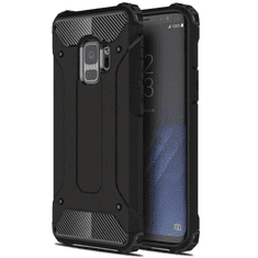 TokShop Samsung Galaxy A01 Core SM-A013F, Műanyag hátlap védőtok, Defender, fémhatású, fekete (106145)