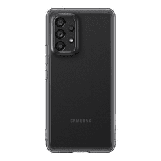 SAMSUNG Galaxy A53 5G SM-A536U, Szilikon tok, átlátszó/fekete, gyári (RS114606)