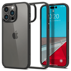 Spigen Apple iPhone 14 Pro Max, Műanyag hátlap védőtok + szilikon keret, Ultra Hybrid, átlátszó/fekete (125621)