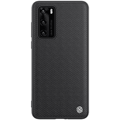 Nillkin Huawei P40, Műanyag hátlap védőtok, szilikon keret, 3D minta, Textured, fekete (RS94401)