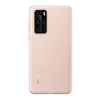 Huawei P40, Műanyag hátlap védőtok, gumírozott, textil minta, gyári, rózsaszín (RS97538)