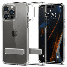 Spigen Apple iPhone 14 Pro, Műanyag hátlap védőtok + szilikon keret, kitámasztóval, Ultra Hybrid &quot;S&quot;, átlátszó (125639)