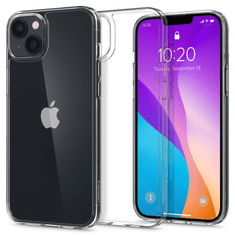 Spigen Apple iPhone 14, Műanyag hátlap védőtok + szilikon keret, közepesen ütésálló, légpárnás sarok, Airskin Hybrid, átlátszó (125659)