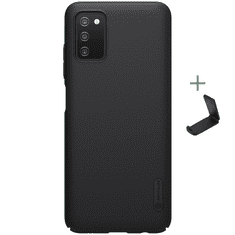 Nillkin Samsung Galaxy A03s SM-A037F, Műanyag hátlap védőtok, stand, Super Frosted, fekete (G111452)