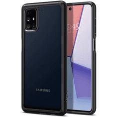 Spigen Samsung Galaxy M51 SM-M515F, Műanyag hátlap védőtok + szilikon keret, Ultra Hybrid, átlátszó/fekete (100112)