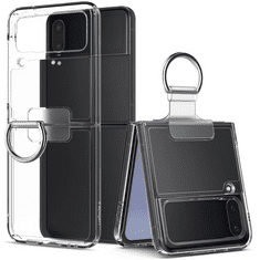 Spigen Samsung Galaxy Z Flip4 SM-F721B, Műanyag hátlap védőtok, telefongyűrű, Thin Fit Ring, átlátszó (123762)