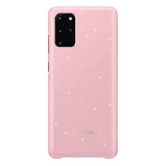 SAMSUNG Galaxy S20 Plus / S20 Plus 5G SM-G985 / G986, Műanyag hátlap védőtok, ultravékony, LED világítás, rózsaszín, gyári (8806090273612)