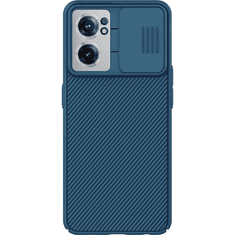 Nillkin OnePlus Nord CE 2 5G, Műanyag hátlap védőtok, közepesen ütésálló, kamera védelem, csíkos minta, CamShield, sötétkék (RS120757)