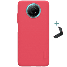 Nillkin Xiaomi Redmi Note 9 5G, Műanyag hátlap védőtok, stand, Super Frosted, piros (RS103632)