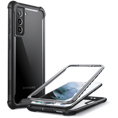 SUPCASE Samsung Galaxy S21 Plus 5G SM-G996, Műanyag hátlap védőtok (elő- és hátlapi), közepesen ütésálló, IBLSN, átlátszó/fekete (RS109401)