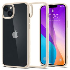 Spigen Apple iPhone 14 Plus, Műanyag hátlap védőtok + szilikon keret, Ultra Hybrid, átlátszó/homok-beige (8809811864113)