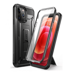 SUPCASE Apple iPhone 13 Pro, Műanyag hátlap védőtok + Tempered Glass (edzett üveg), közepesen ütésálló, telefontartó gyűrű, kitámasztóval, övre fűzhető, Unicorn Beetle Pro, fekete (RS122708)