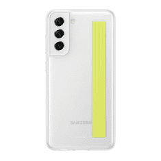 SAMSUNG Galaxy S21 FE 5G SM-G990, Szilikon tok, kézpánttal, fehér, gyári (RS114587)