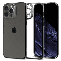 Spigen Apple iPhone 13 Pro, Szilikon tok, műanyag kerettel, Optik Crystal, átlátszó/szürke (116198)